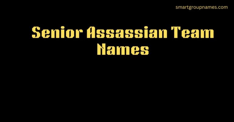 senior assassian team names text